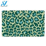 Green Cheetah Door Mat