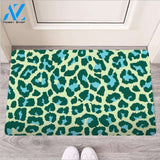 Green Cheetah Door Mat