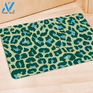 Green Cheetah Door Mat