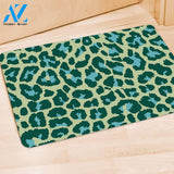 Green Cheetah Door Mat