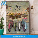 Green Pallet Bicycle Today I Choose Joy Canvas Poster Wall Art Prints, Farmhouse Decor