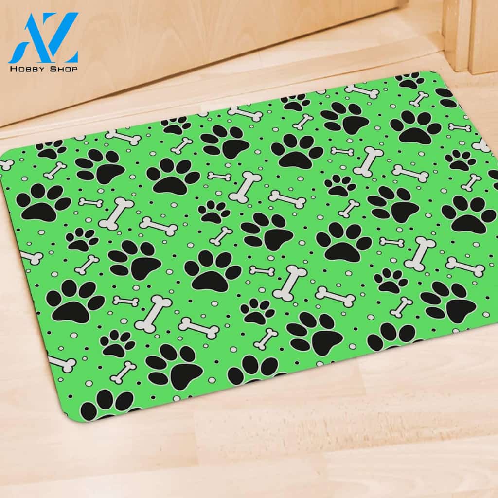 Green Paw Door Mat