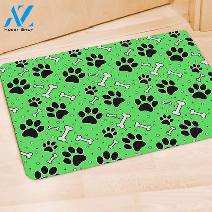 Green Paw Door Mat