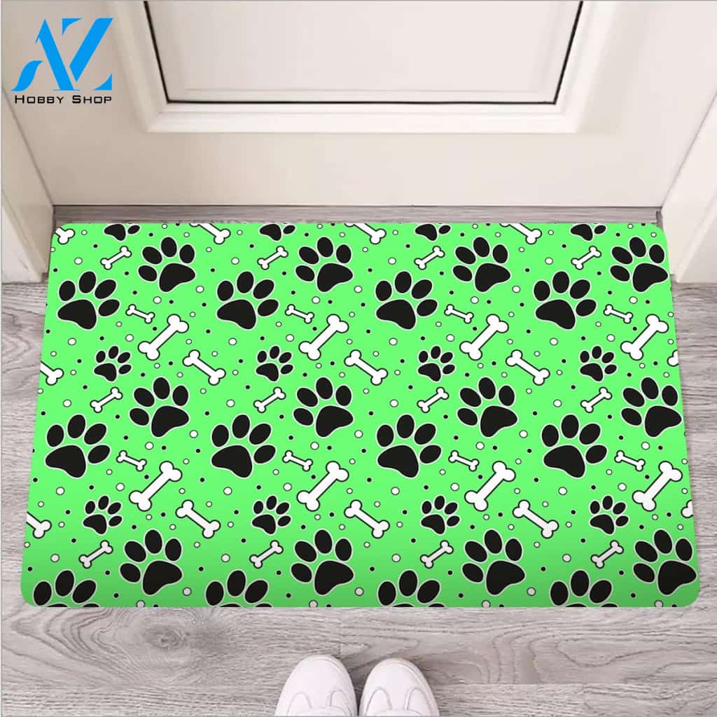Green Paw Door Mat