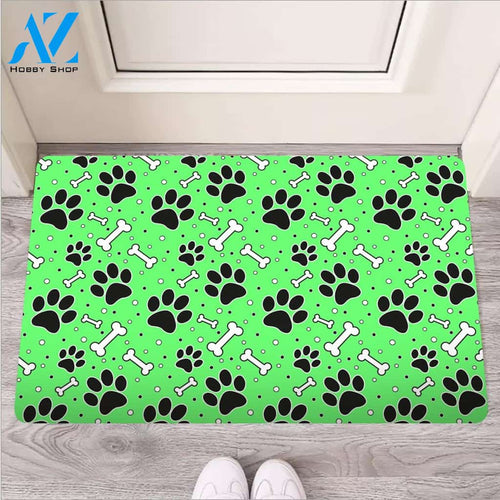 Green Paw Door Mat