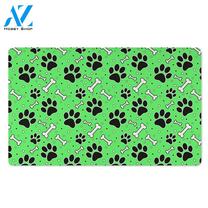Green Paw Door Mat