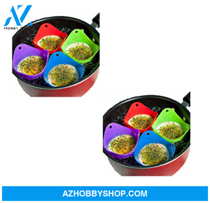 Green Silicone Egg Cooker 4 Color Randomcolor / 8Pcs