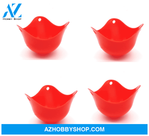Green Silicone Egg Cooker 4 Color Red / 4Pcs