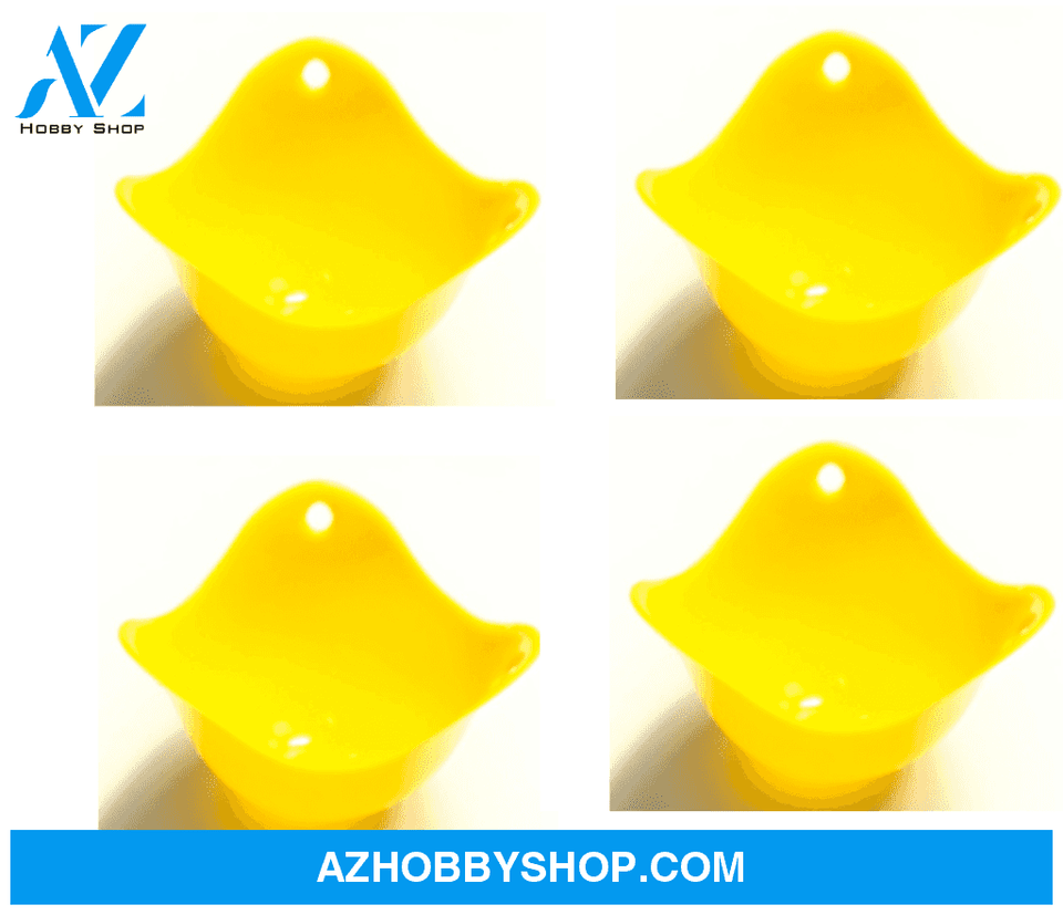 Green Silicone Egg Cooker 4 Color Yellow / 4Pcs