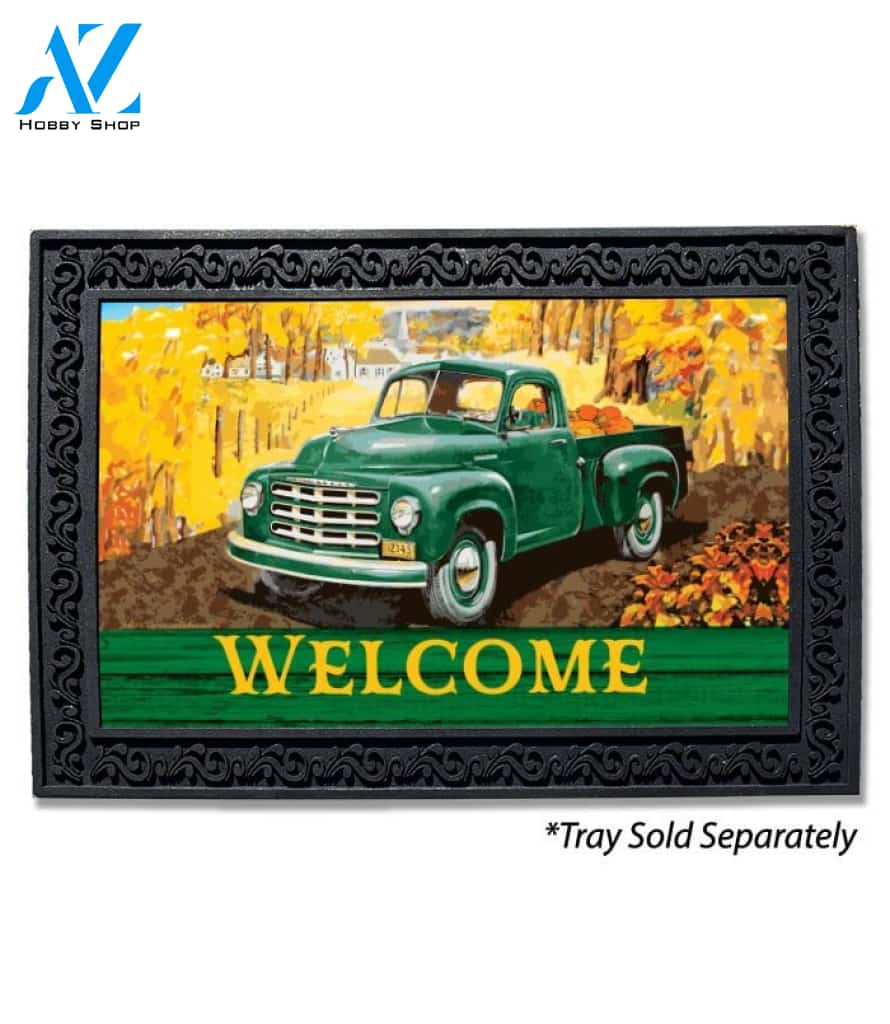 Green Truck Welcome Doormat - 18" x 30"