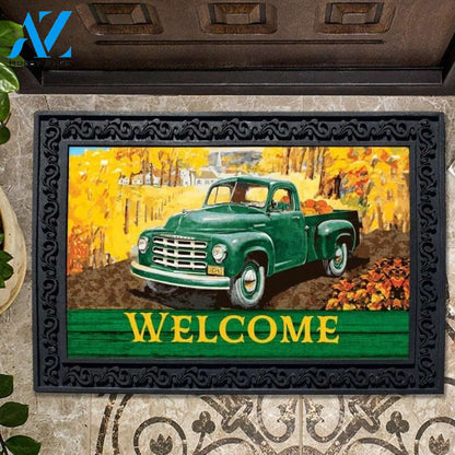 Green Truck Welcome Doormat - 18" x 30"