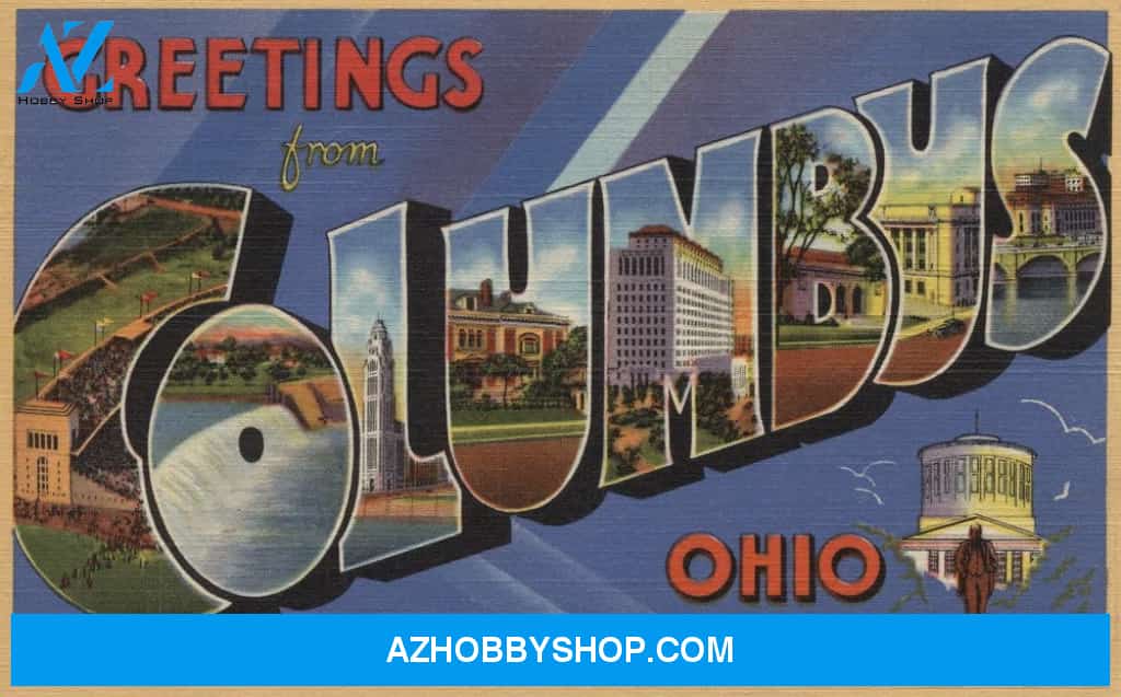 Greetings From Columbus Ohio  Vintage Halftone