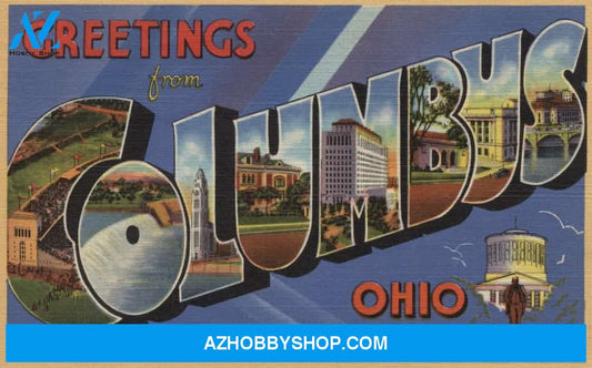 Greetings From Columbus Ohio  Vintage Halftone