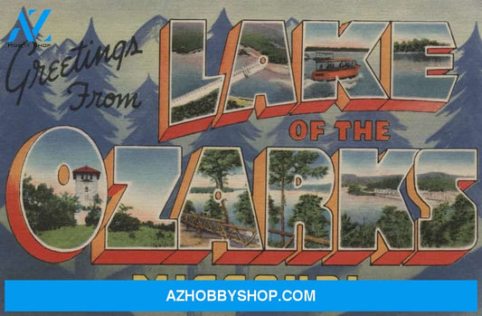 Greetings From Lake Of The Ozarks Missouri Vintage Halftone