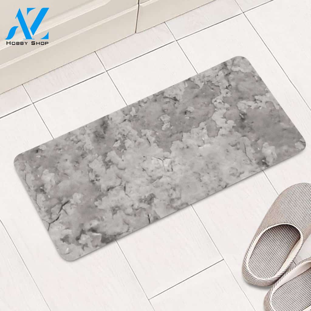 Grey Abstract Grunge Design Rectangular Doormat