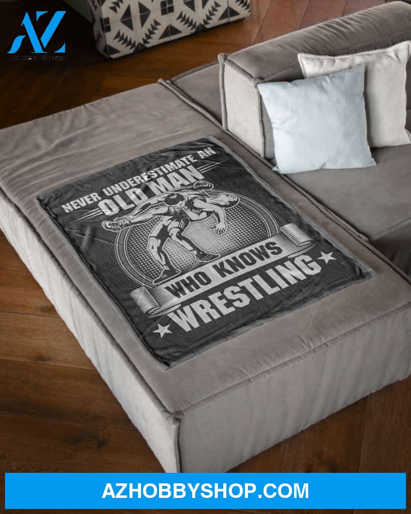 Grey Blanket Old Man Knows Wrestling Fleece Blanket Home Decor Bedding Couch Sofa Soft And Comfy Cozy Gift For Wrestling Lovers