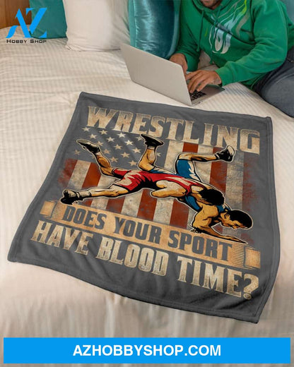 Grey Blanket Wrestling Does Your Sport Fleece Blanket Home Decor Bedding Couch Sofa Soft And Comfy Cozy Gift For Wrestling Lovers, Gift For Friend Family