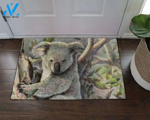 Grey Koala Doormat Indoor and Outdoor Mat Entrance Rug Sweet Home Decor Housewarming Gift Gift for Koala Lovers Wildlife Animals Lovers
