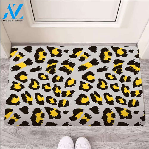 Grey Leopard Door Mat