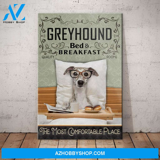 Greyhound Dog Bedroom Canvas Wall Art, Wall Decor Visual Art