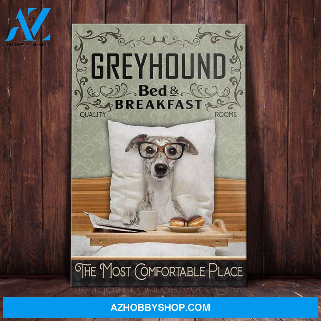 Greyhound Dog Bedroom Canvas Wall Art, Wall Decor Visual Art