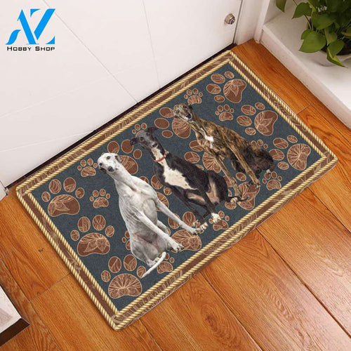 Greyhound Floral Paw Three Colors - Dog Doormat | Welcome Mat | House Warming Gift