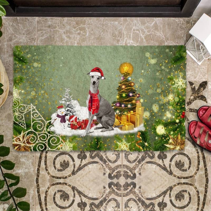 Greyhound Merry Christmas Doormat