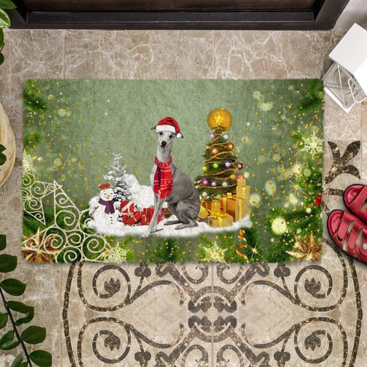 Greyhound Merry Christmas Doormat