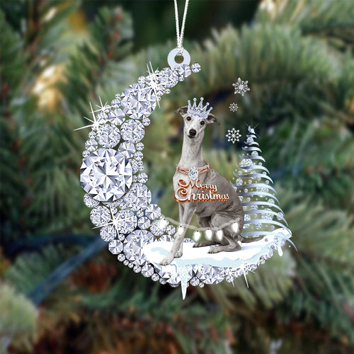 Greyhound Diamond Moon Merry Christmas Ornaments Christmas Decoration