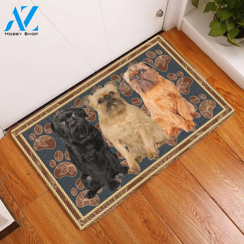 Griffon Bruxellois Flower Paw Doormat