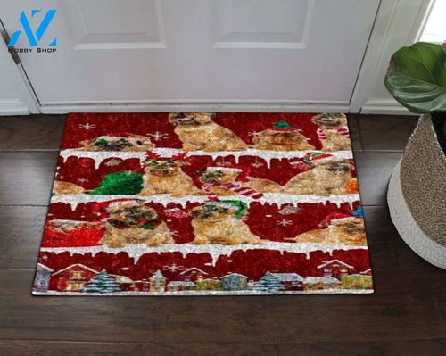 Griffon Bruxellois Snow Christmas Doormat