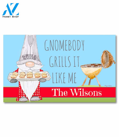 Grilling Gnome Personalized Doormat - 18" x 30"