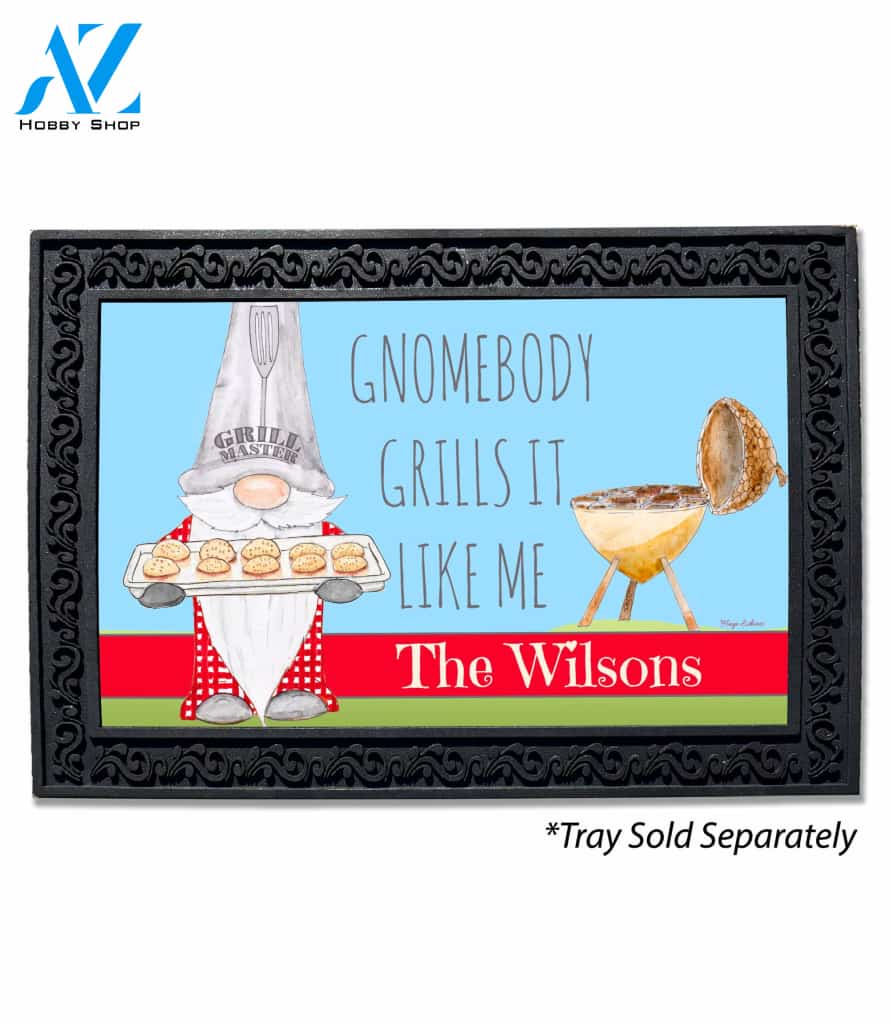 Grilling Gnome Personalized Doormat - 18" x 30"