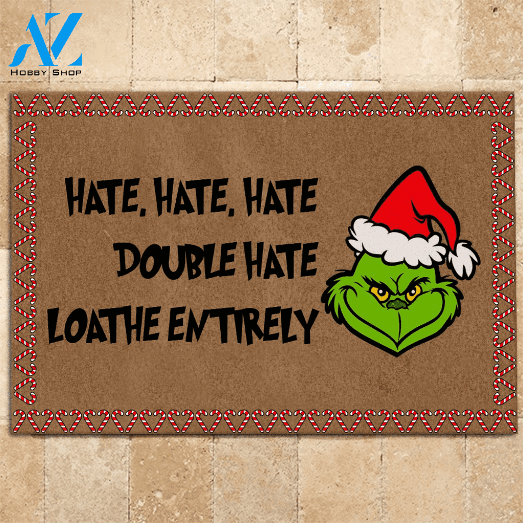 Grinch Doormat Hate Hate Hate Double Hate The Grinch | Welcome Mat | House Warming Gift
