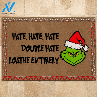 Grinch Doormat Hate Hate Hate Double Hate The Grinch | Welcome Mat | House Warming Gift