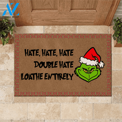 Grinch Doormat Hate Hate Hate Double Hate The Grinch | Welcome Mat | House Warming Gift