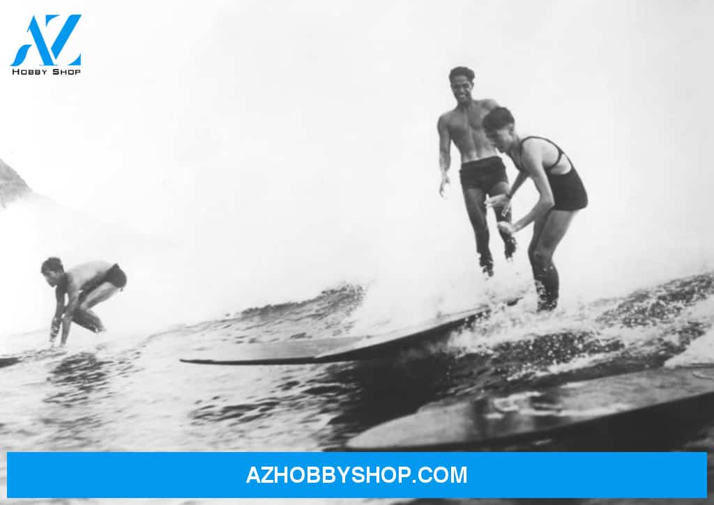Group Of Surfers In Honolulu Hawaii Surfing - Vintage Photograph