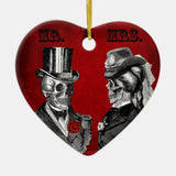 Grunge Skull Wedding & Anniversary Party Ceramic Ornament