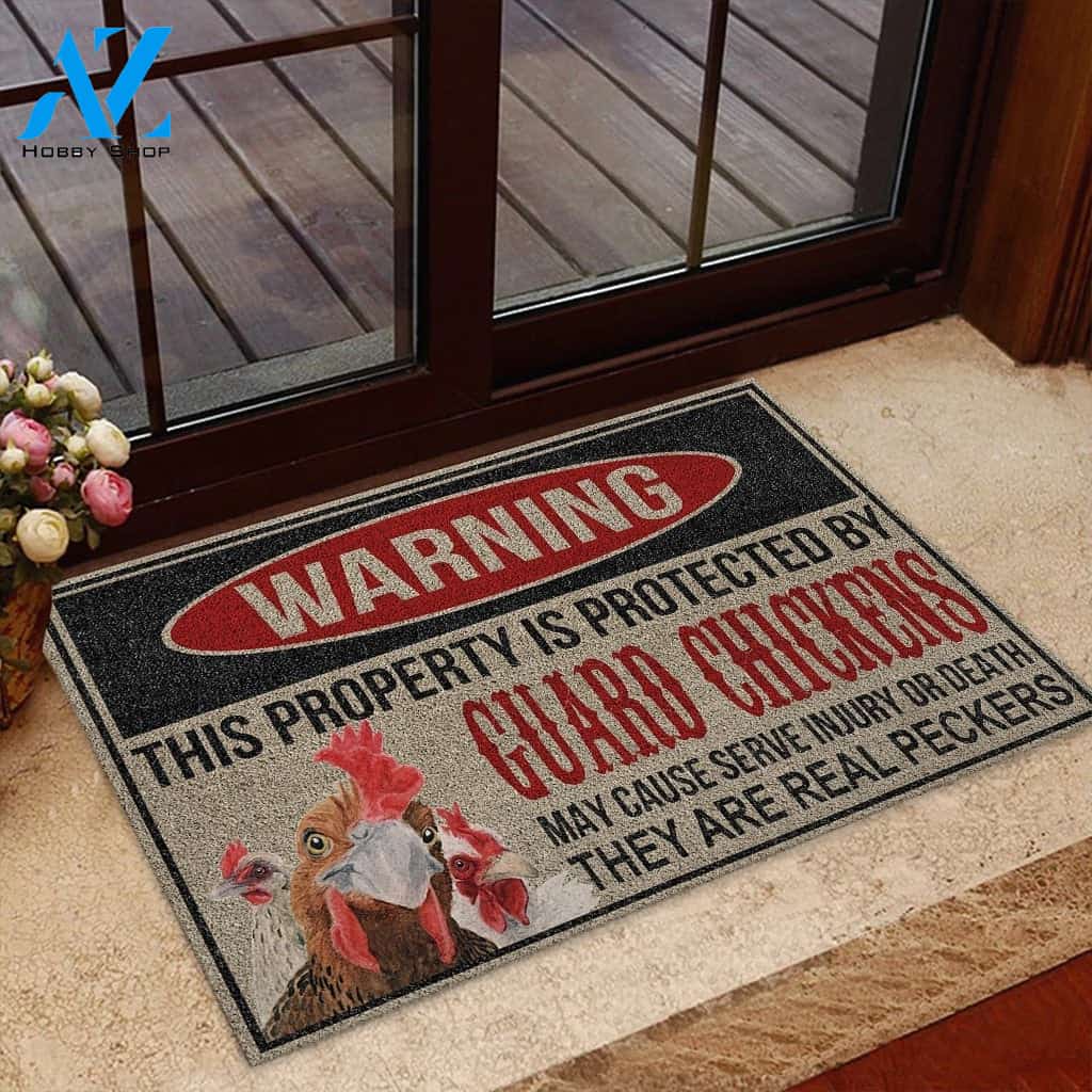 Guard Chickens They Are Real Peckers Doormat Welcome Mat Housewarming Gift Home Decor Funny Doormat Gift For Friend Birthday Gift