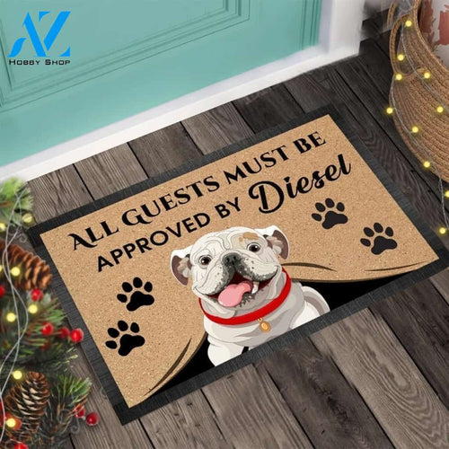 Wozoro Doormat Personalized Guests Must Be Approved By Bulldog