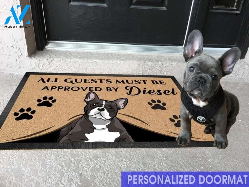 Wozoro Doormat Personalized Guests Must Be Approved By French Dog