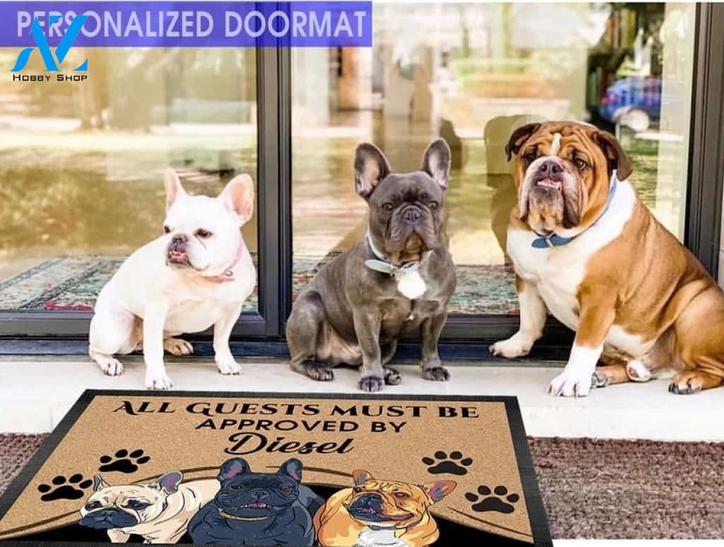 Wozoro Doormat Personalized Guests Must Be Approved By French Dog