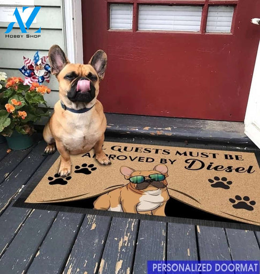Wozoro Doormat Personalized Guests Must Be Approved By French Dog