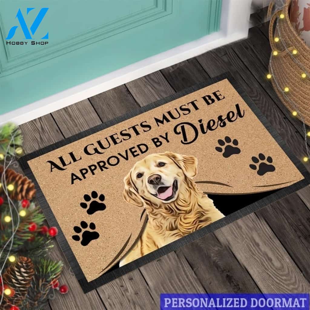Wozoro Doormat Personalized Guests Must Be Approved By Golden Retriever