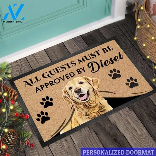 Wozoro Doormat Personalized Guests Must Be Approved By Golden Retriever