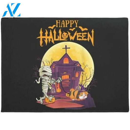 Guinea Pig Happy Halloween Pumpkin Funny Doormat Welcome Mat Housewarming Gift Home Decor Funny Doormat Gift For Friend Halloween Day Gift