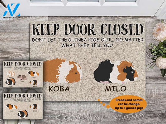 Guinea Pig Keep Door Closed Personalized Doormat | Welcome Mat | House Warming Gift