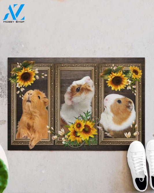 Guinea Pig Lovely Sunflowers Indoor And Outdoor Doormat Gift For Guinea Pig Lovers Birthday Gift Decor Warm House Gift Welcome Mat