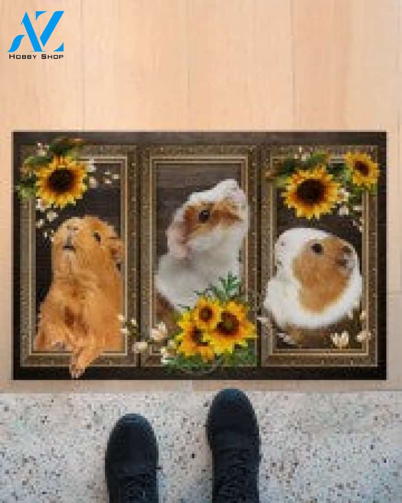 Guinea Pig Lovely Sunflowers Gift For you Doormat
