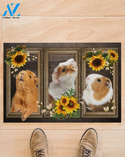 Guinea Pig Lovely Sunflowers Indoor And Outdoor Doormat Gift For Guinea Pig Lovers Birthday Gift Decor Warm House Gift Welcome Mat